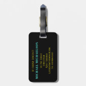 Psychedelische gitaren monogram musicus bagagelabel (Achterkant verticaal)