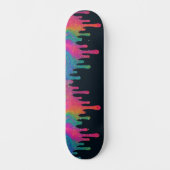 Psychedelische Glitter Neon Paint Drip Skateboard (Voorkant)
