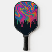 Psychedelische Glittery Neon Drip Pickleball Paddl Paddle (Achterkant)