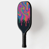 Psychedelische Glittery Neon Drip Pickleball Paddl Paddle (Links)
