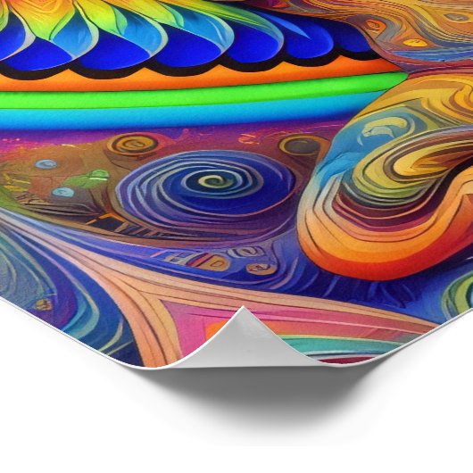 Psychedelische Godin Kleurrijk Poster (Hoek)