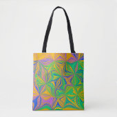 Psychedelische groene mix abstract kleurrijk draagtas (Voorkant)