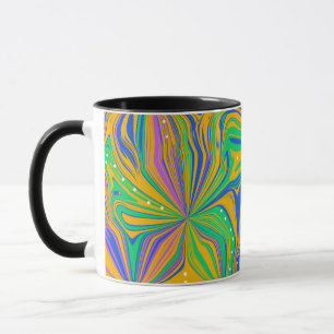 Psychedelische Groene Mix Abstract Kleurrijk Mok
