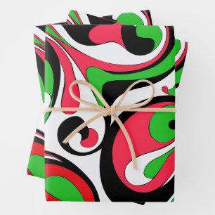 Psychedelische Groovy Christmas Swirls Inpakpapier Vel