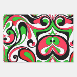 Psychedelische Groovy Christmas Swirls Inpakpapier Vel