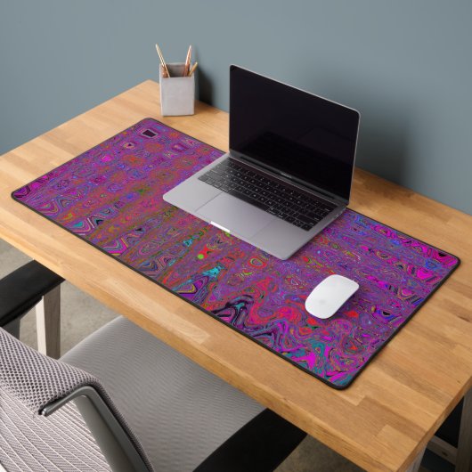 Psychedelische Groovy Magenta Retro Atoomgolven Bureaumat (Kantoor 2)