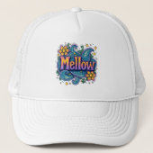Psychedelische Groovy "Mellow" Retro Hippie Art Trucker Pet (Voorkant)