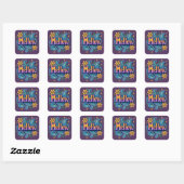 Psychedelische Groovy "Mellow" Retro Hippie Art Vierkante Sticker (Vel)