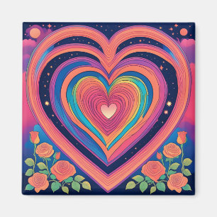 Psychedelische Harten & Galactische Rozen Magneet