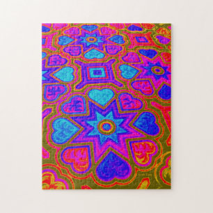 Psychedelische Harten Legpuzzel