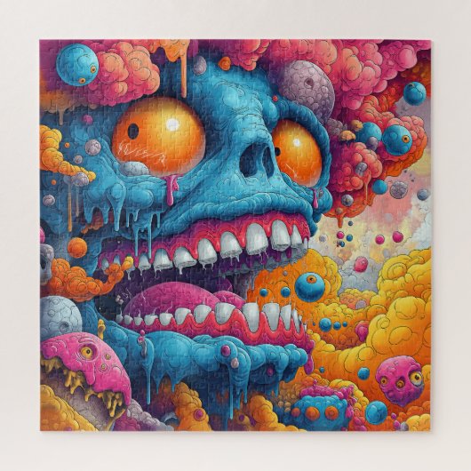 Psychedelische Horror Gezicht Legpuzzel (Verticaal)