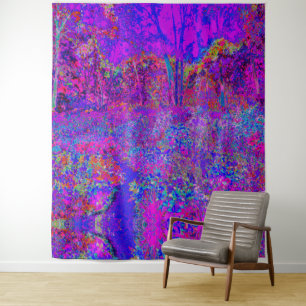 Psychedelische Impressionistische Paarse Landschap Wandkleed