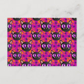 Psychedelische kat Halloween Diapper Raffle Informatiekaartje (Achterkant)