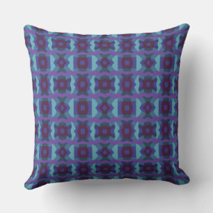 Psychedelische Kleurenblok Patchwork Paarse Blauwg Kussen