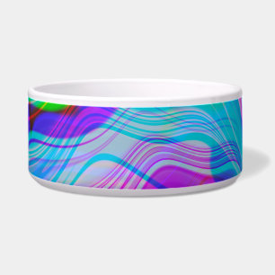 Psychedelische Kleurrijke Abstracte Patroon Blauw Voerbakje