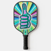 Psychedelische kleurrijke duim omhoog/omlaag v1.1 pickleball paddle (Voorkant)