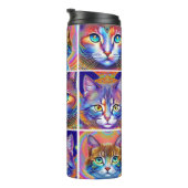 Psychedelische Kleurrijke Koninklijke Katten Thermosbeker (Geroteerd rechts)