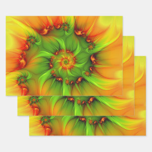 Psychedelische Kleurrijke Moderne Abstracte Fracta Inpakpapier Vel