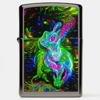 Psychedelische Konijnendraak in Neon Fantasy