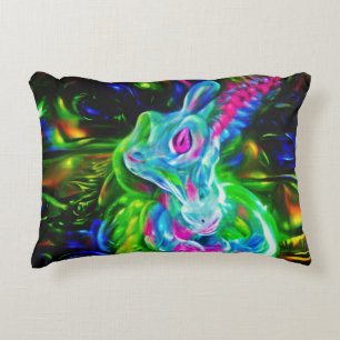Psychedelische Konijnendraak in Neon Fantasy Accent Kussen