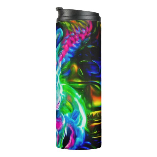 Psychedelische Konijnendraak in Neon Fantasy Thermosbeker (Geroteerd rechts)