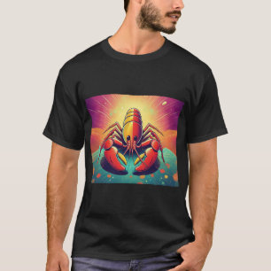 Psychedelische kreeft Ocean Art T-shirt
