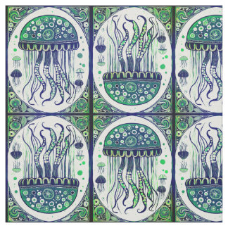 Psychedelische kwal Art Nouveau Style Stof