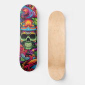 Psychedelische levendige Abstracte schedel stedeli Skateboard (Voorkant)