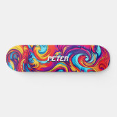 Psychedelische levendige Abstracte swirl urban gra Skateboard (Horizontaal)