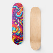 Psychedelische levendige Abstracte swirl urban gra Skateboard (Voorkant)