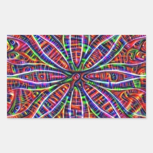 Psychedelische lotus Sticker (Voorkant)