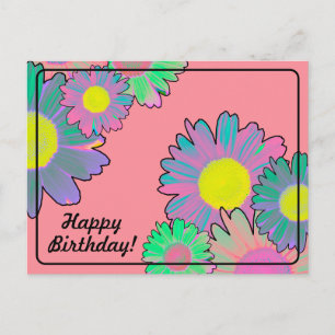 Psychedelische Madeliefjes Gefeliciteerd Briefkaart