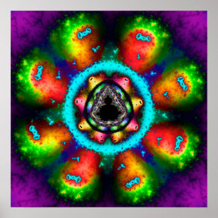 Psychedelische Mandelbrot Fractal Poster