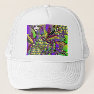 Psychedelische Mardi Gras Veermaskers Kleding Cade Trucker Pet
