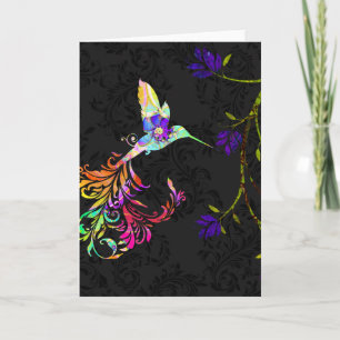Psychedelische middag, een kolibrieWenskaart Kaart