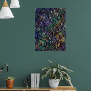 Psychedelische Mozaïek Abstracte Poster Met Edelst