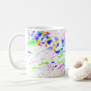 Psychedelische Neon Abstracte Kaleidoscoop Kunst Koffiemok