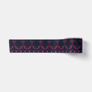 Psychedelische Neon Bloem Art Nouveau Patroon Lint