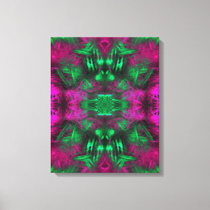 Psychedelische Neon Energie Fractale Kunst Canvas Afdruk