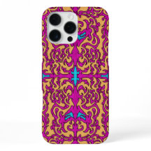 Psychedelische Neon Roze Barok Bloeipatroon