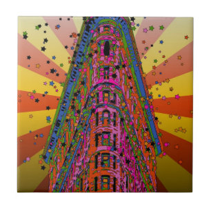 Psychedelische NYC - Bovenkant van het Gebouw van Tegeltje