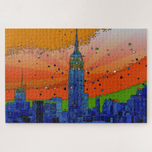 Psychedelische NYC: EmpStBldg #3 Legpuzzel