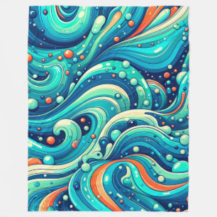 Psychedelische oceaangolven fleece deken