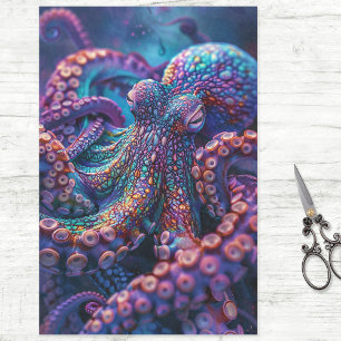Psychedelische Octopus Decoupage Tissuepapier