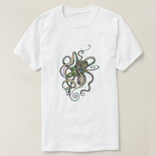 Psychedelische Octopus Oceaan Zeedier Psytrance T-shirt