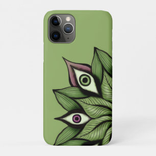 Psychedelische ogen Mandala - Trippy Bloemen Groen iPhone 11 Pro Hoesje