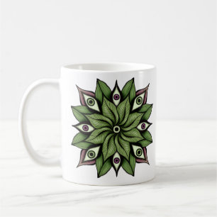 Psychedelische ogen Mandala - Trippy Bloemenpatroo Koffiemok