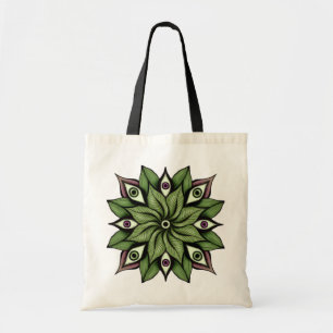 Psychedelische ogen Mandala - Trippy Bloemenpatroo Tote Bag