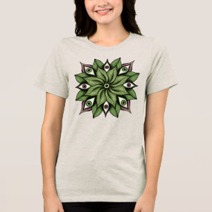 Psychedelische ogen Mandala - Trippy Bloemenpatroo Tri-Blend Shirt