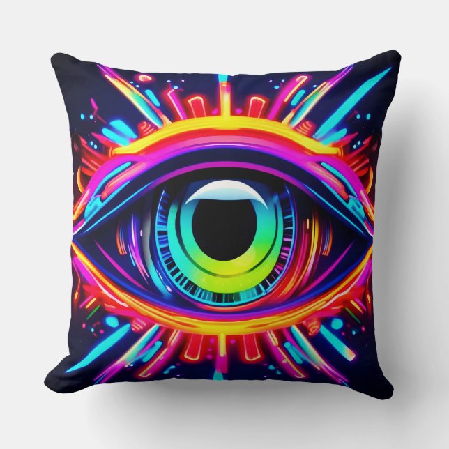 Psychedelische Oog van het Universum Kunst Kussen (Voorkant)